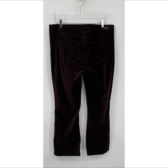 Paige Claudine high waist flared velvet jeans pants ankle new Black Cherry 33 16 - Picture 4 of 5